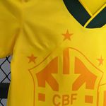 Conjunto Infantil Brasil 93/94 Home Retrô - Amarelo
