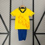 Conjunto Infantil Brasil 93/94 Home Retrô - Amarelo