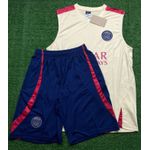 Conjunto Treino Regata + Short Paris Saint Germain (PSG) 2023 (Detalhe Vermelho)