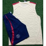 Conjunto Treino Regata + Short Paris Saint Germain (PSG) 2023 (Detalhe Vermelho)
