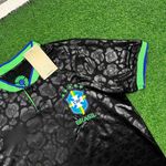 Camisa De Treino Brasil Preta Leopardo - Torcedor Masculina (ESTRELAS VERDE)