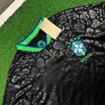 Camisa De Treino Brasil Preta Leopardo - Torcedor Masculina (ESTRELAS VERDE)