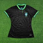 CAMISA FEMININA DA SELEÇÃO BRASILEIRA PRETA COPA 2022
