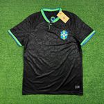 Camisa De Treino Brasil Preta Leopardo - Torcedor Masculina (ESTRELAS EM PRETO)