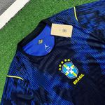 (JORDAN MENOR) Camisa Seleção Brasil Away II Copa do Mundo 26/27 - Azul e Preta - Jogador Masculina