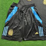 Conjunto Treino Argentina Regata + Short 2024/25 - Preto / Detalhe Azul