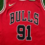 NBA Chicago Bulls Rodman #91 - 75 ANOS - Vermelha