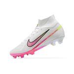 Chuteira Campo/Trava Nike Zoom Mercurial Vapor 15 Elite (FG) Cano Alto - Branca/Rosa