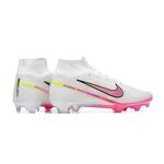 Chuteira Campo/Trava Nike Zoom Mercurial Vapor 15 Elite (FG) Cano Alto - Branca/Rosa