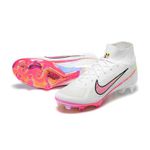 Chuteira Campo/Trava Nike Zoom Mercurial Vapor 15 Elite (FG) Cano Alto - Branca/Rosa