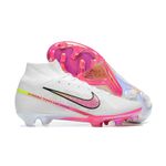 Chuteira Campo/Trava Nike Zoom Mercurial Vapor 15 Elite (FG) Cano Alto - Branca/Rosa