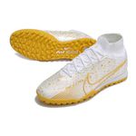 Chuteira Society Nike Air Zoom Mercurial 9 Elite (TF) - Branca/Dourado
