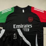 Conjunto Treino Adulto Camisa e Short Arsenal FC Treino 24/25 Preto/Vermelho/Verde