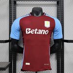 Camisa Aston Villa Home I 24/25 - Jogador Masculina - Vermelha/Azul