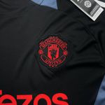 Conjunto Treino Adulto Camisa e Short Manchester United Treino 24/25 Preto/Vermelho/Cinza