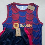 Conjunto Treino Adulto Regata e Short Barcelona Fc VERMELHO 24/25
