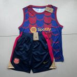 Conjunto Treino Adulto Regata e Short Barcelona Fc VERMELHO 24/25
