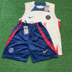 Psg 23/24 Regata + Short - Masculino Bege/azul (DEFEITO)