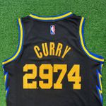Camisa Golden State Warriors City Edition 21/22 - Preta - CURRY 2974 - Jogador #Silk
