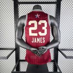 NBA All Star Game 23/24 LeBron James #23 Vermelho Jogador Silk