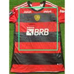 Flamengo Home 23/24 - Patrocínio + Patchs - Torcedor Masculino (Defeito)