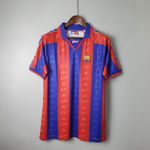 Camisa Barcelona Retrô Home I 95/96 - Azul/Vermelha - Retrô Masculina Ronaldo Fenômeno