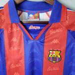 Camisa Barcelona Retrô Home I 95/96 - Azul/Vermelha - Retrô Masculina Ronaldo Fenômeno
