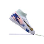 Chuteira Society Nike Air Zoom Mercurial Superfly 10 Elite (TF) – Branco/Dourado/Azul/Rosa - Botinha