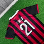 Camisa Retrô AC Milan Home I Pirlo #21 09/10 - Vermelha e Preta