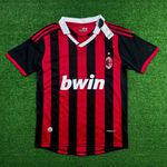 Camisa Retrô AC Milan Home I Pirlo #21 09/10 - Vermelha e Preta
