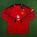 Camisa Manga Longa Manchester United Home I 25/26 - Vermelha - Adidas - Torcedor Masculina