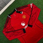 Camisa Manga Longa Manchester United Home I 25/26 - Vermelha - Adidas - Torcedor Masculina