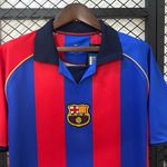 Camisa Retrô Barcelona Home I 01/02 - Azul/Vermelha - Masculina