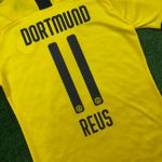 Camisa Retrô Borussia Dortmund Home I 19/20 - Reus #11 - Amarela/Preta - Torcedor Masculina 