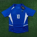 Camisa Retrô Brasil Away II 2002 - Rivaldo #10 - Azul - Torcedor Masculina 