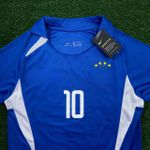 Camisa Retrô Brasil Away II 2002 - Rivaldo #10 - Azul - Torcedor Masculina 