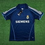 Camisa Retrô Real Madrid Away II 05/06 - Ronaldo #9 - Azul Marinho - Torcedor Masculina