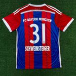 Camisa Retrô Bayern de Munique Home I 14/15 - Schweinsteiger #31 - Vermelha/Azul - Masculina