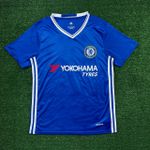 Camisa Retrô Chelsea Home I 17/18 - Kanté #7 - Azul - Masculina 