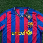 Camisa Retrô Barcelona Home I 09/10 - Messi #10 - Azul/Vermelha - Masculina 