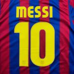 Camisa Retrô Barcelona Home I 09/10 - Messi #10 - Azul/Vermelha - Masculina 