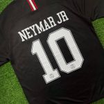 Camisa Retrô PSG Champions League 18/19 - Neymar Jr. #10 - Jordan - Preta - Masculina