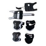 Kit Completo De Proteção Para Patins Profissional Fila Cinza