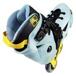 Patins Inline Freestyle Traxart RevoltT Turbo Cinza e Amarelo 80MM ABEC-9 CROMO