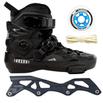 Patins Custom+ Base HD Inline+ 2 Jogos hardweels fitness + Cadarço Branco