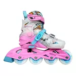 Patins Infantil Starlight Rosa Com Rodas De Led Abec 9