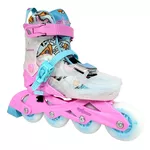 Patins Infantil Starlight Rosa Com Rodas De Led Abec 9