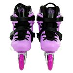 Patins Inline Freestyle Revolt Lilás Base Branca ABEC-9 Traxart