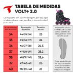 Patins Volt + 2.0 Rosa Inline Freestyle Traxart 80mm Abec-9