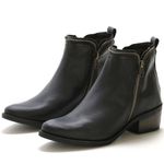 Bota Botinha Feminina Beauty Cano Curto Ziper